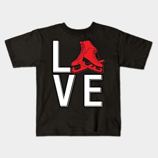 Ice skating skater sports love Kids T-Shirt